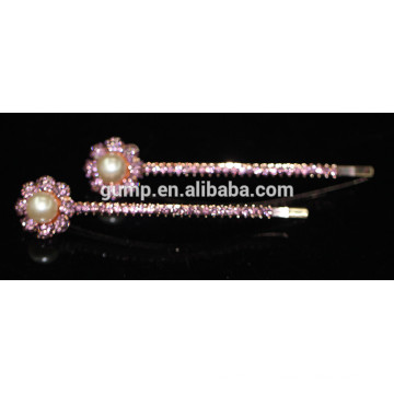 Fashion Metal Floral Design Coloré en strass Bobby pin Crystal Barrettes